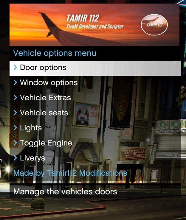 Tamir112 Modifications | Vehicle options menu V2-IMAGE