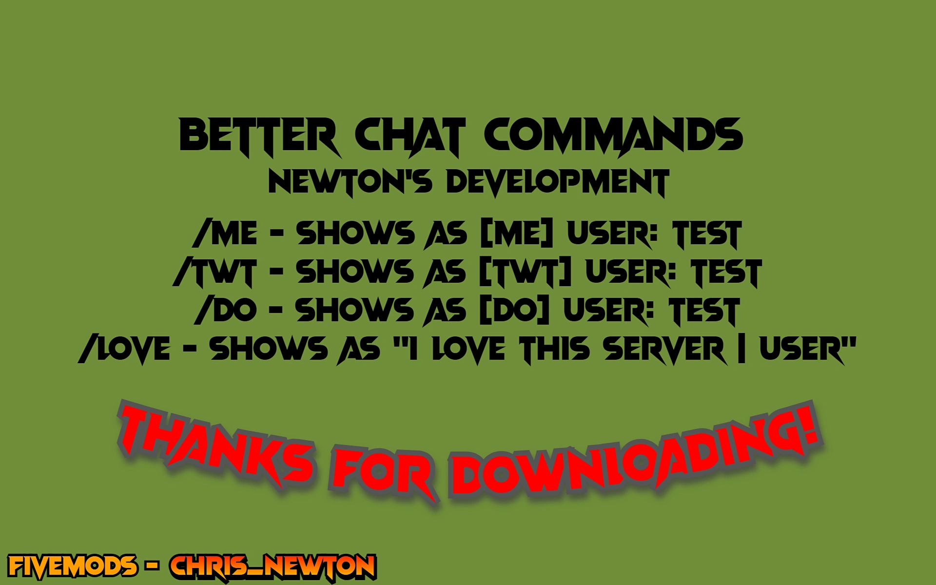 Chat commands fivem Controls &